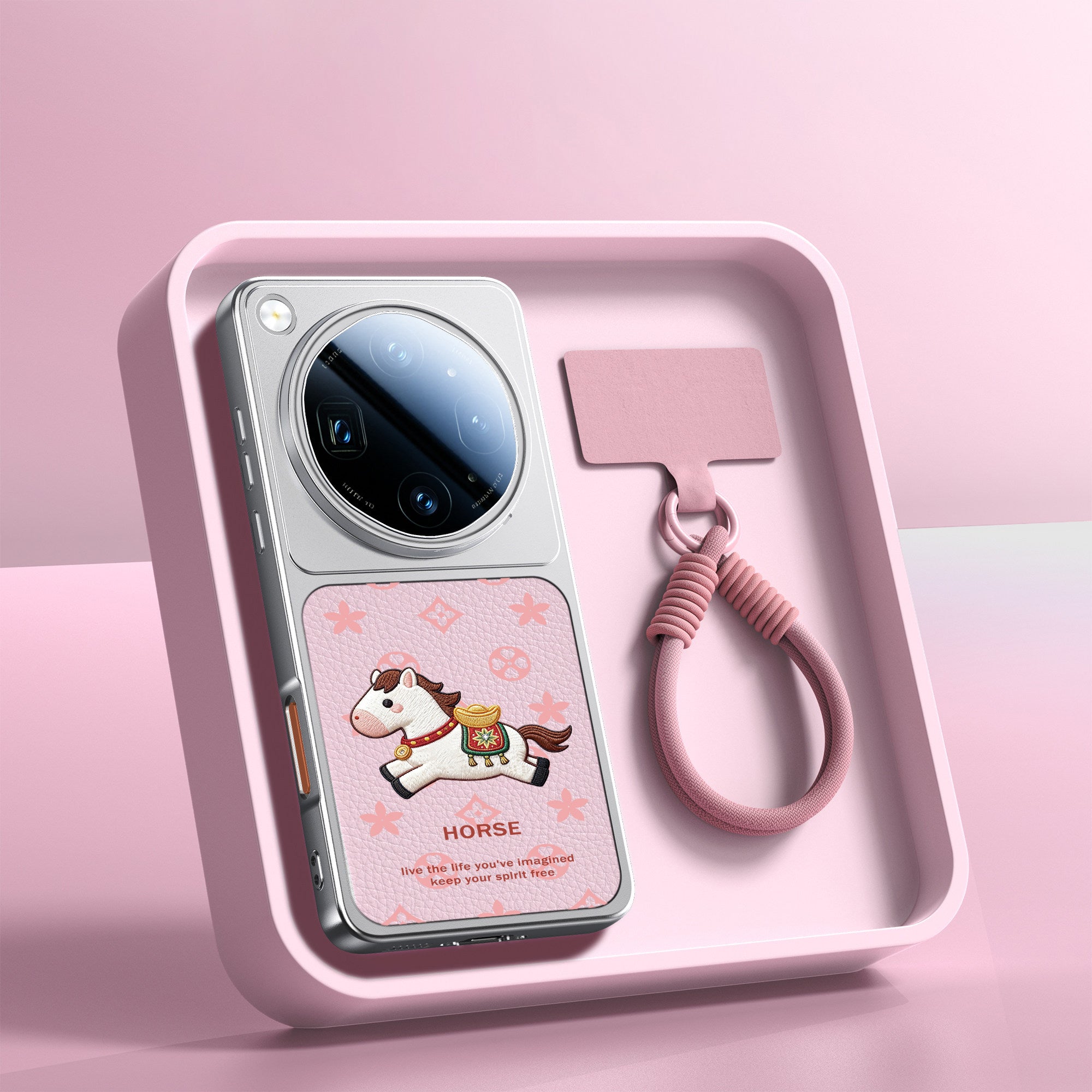 Cute Lucky Pony Faux Leather Case