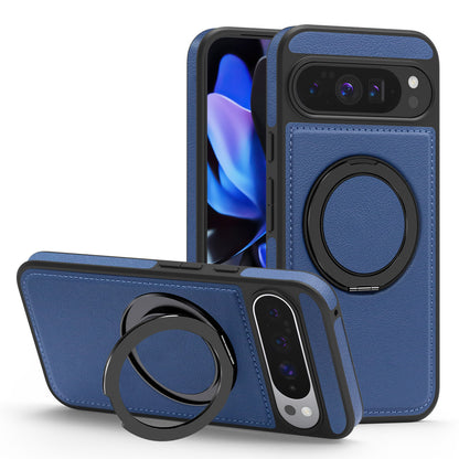 Rotating Ring Leather Case with MagSafe