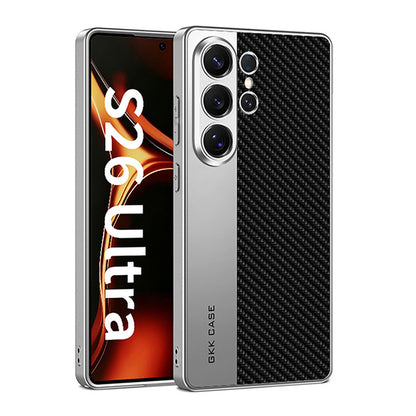 Cool Electroplated Leather Spliced Case