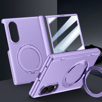 Premium Leather Cover with Magnetic Ring Kickstand