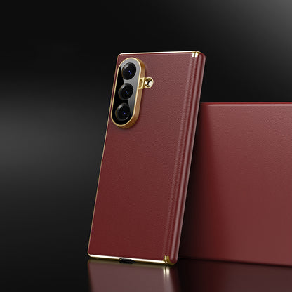 Full-Coverage Hinged Protective Electroplated Leather Case