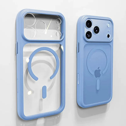 Silicone Frame Anti-Slip Transparent Case with MagSafe