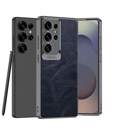 Metal Lens Ring Leather Case