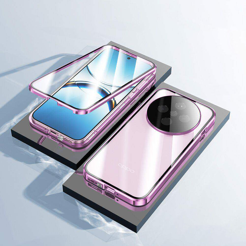 Metal Magnetic Frame Double-Sided Glass Case