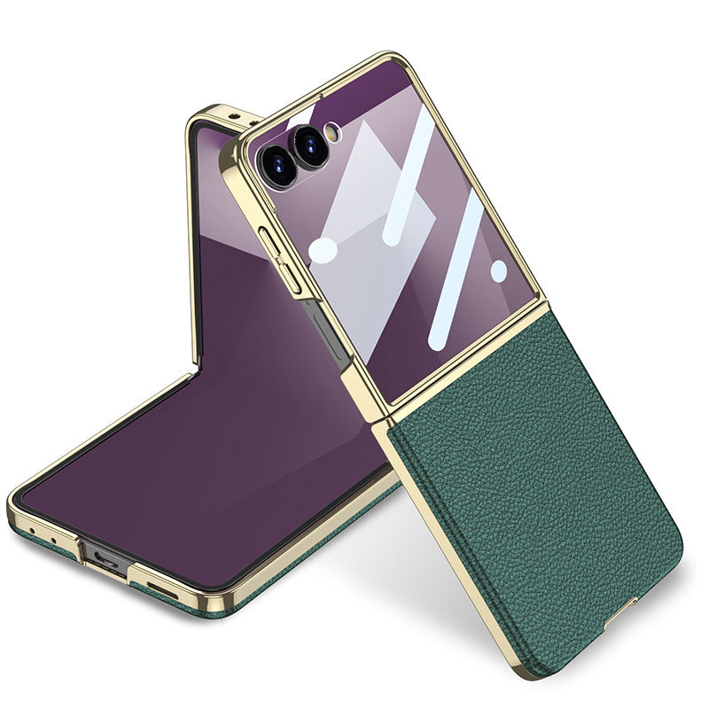 Electroplated Gold-Edged Leather Case