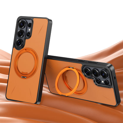 Rotating Ring Leather Case with MagSafe