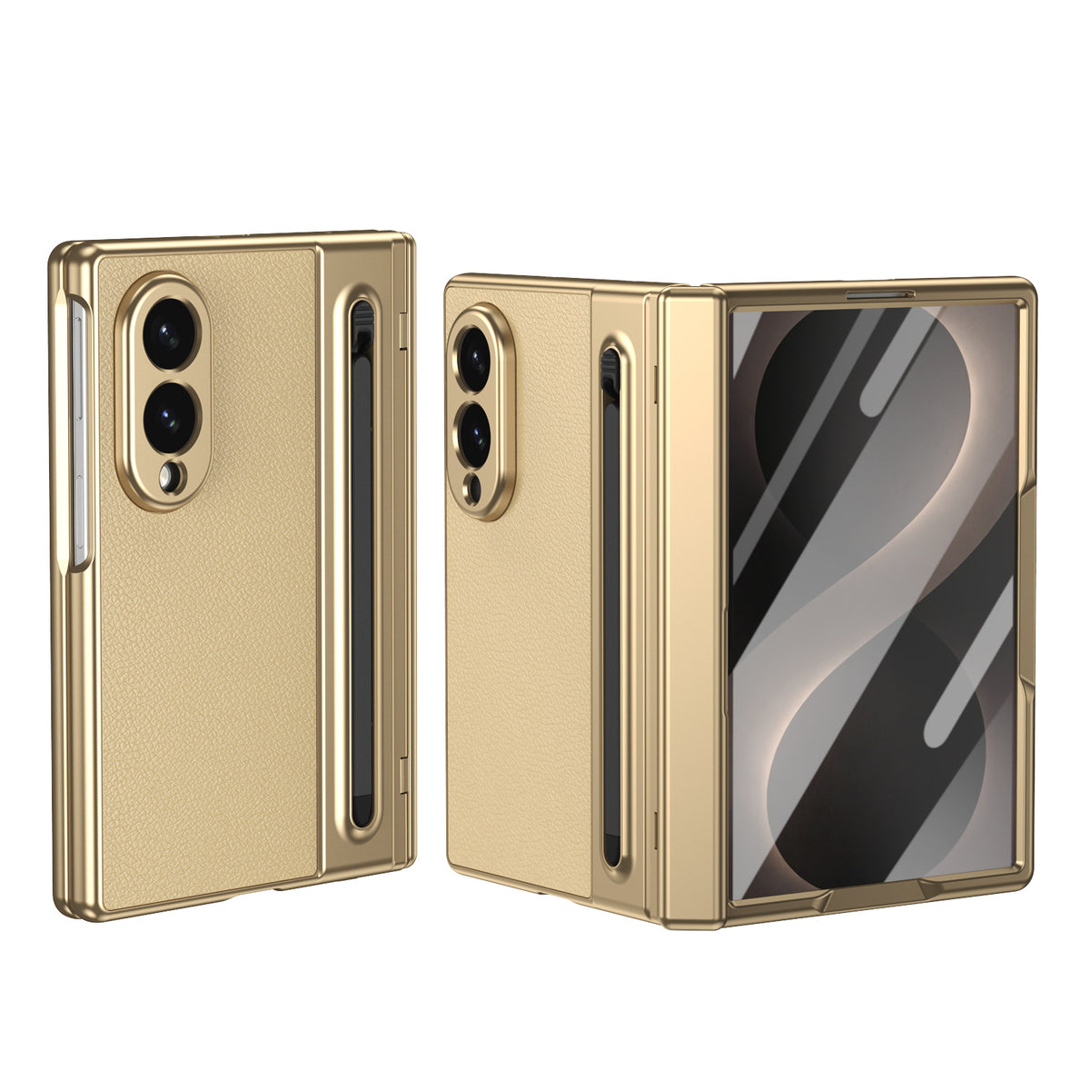 Premium Leather Texture Foldable Case with Pen Slot