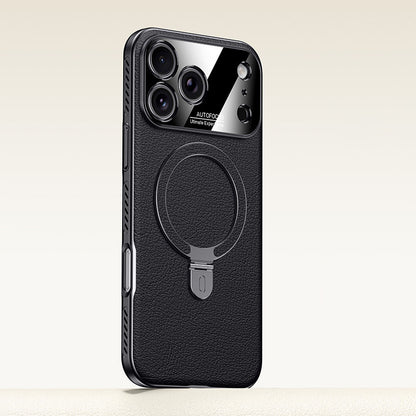 Rotating Ring Leather Case with MagSafe