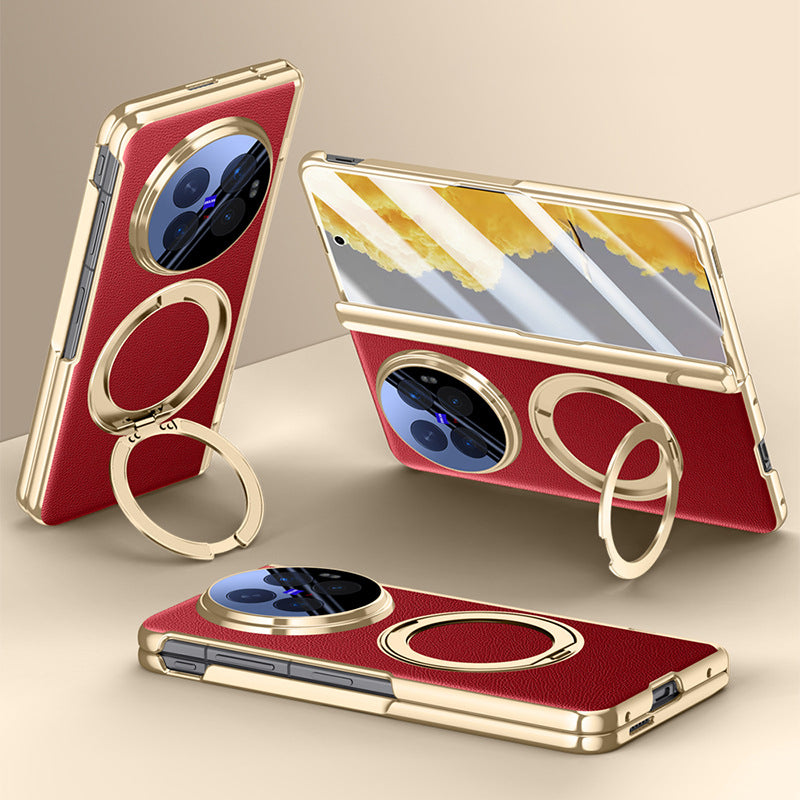 Kickstand All-Inclusive Hinge Leather Case