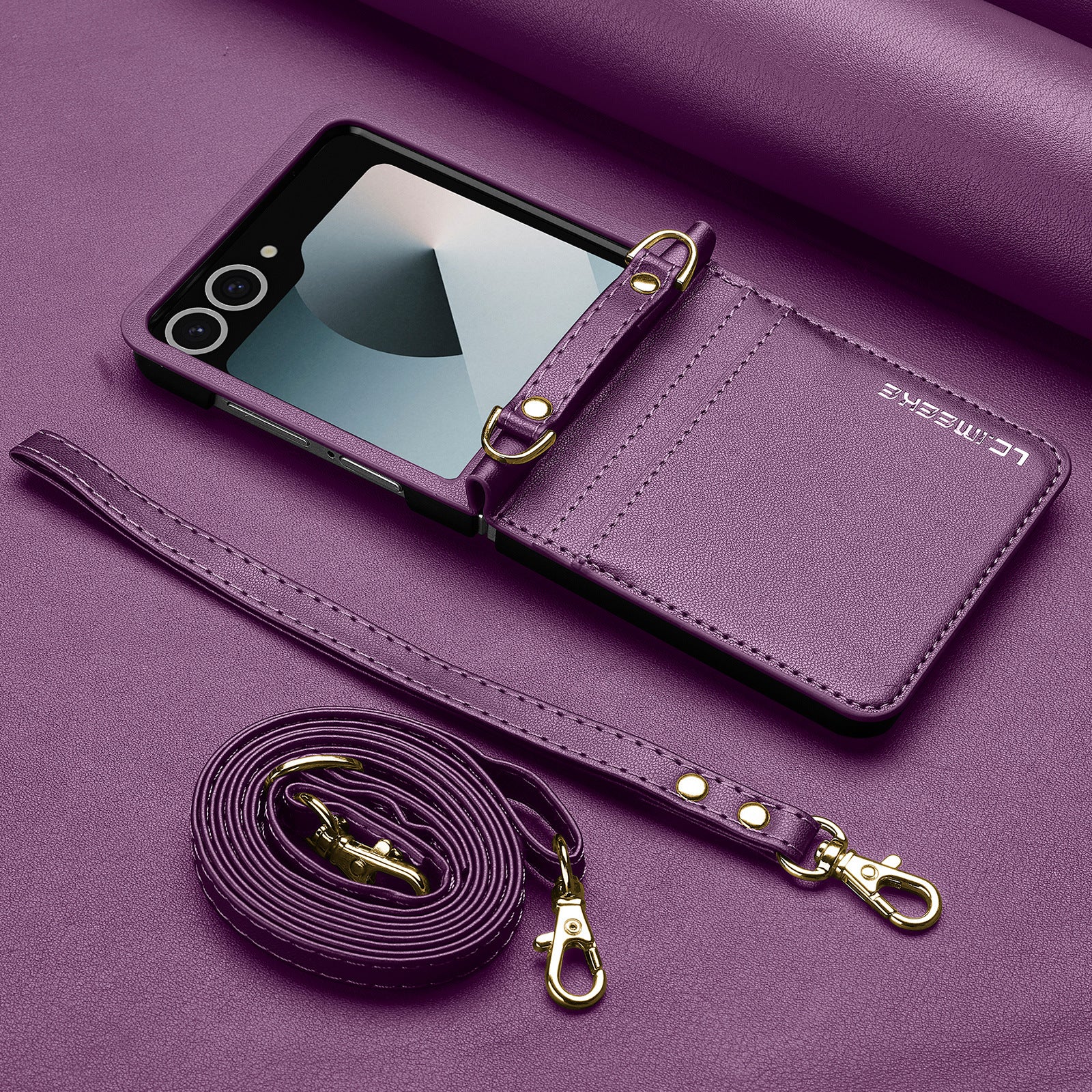 Fashionable Crossbody Card Cell Leather Case