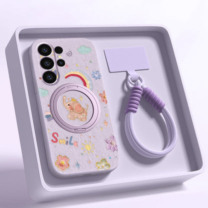 Baby Elephant Liquid Silicone Lanyard Case with Bracket