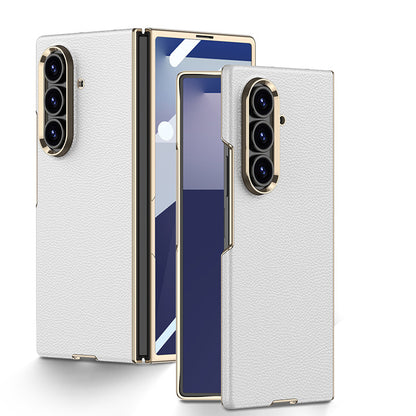 Electroplated Gold-Edged Leather Case