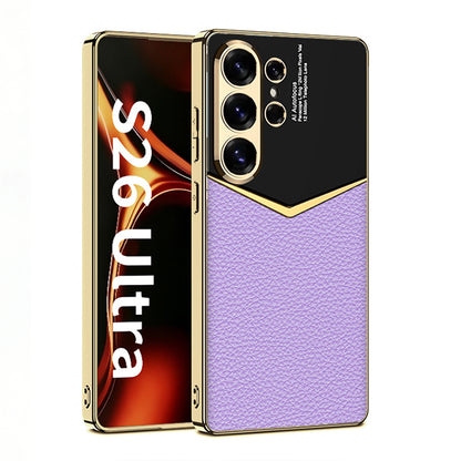 Fashionable Electroplated Stitching Leather Case