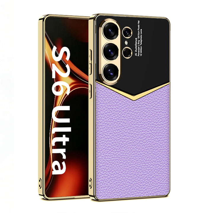 Fashionable Electroplated Stitching Leather Case