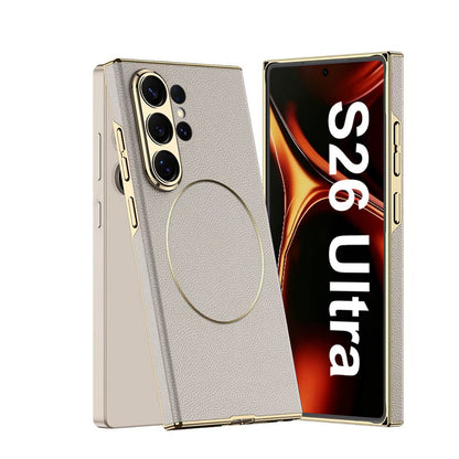 Luxury Electroplated Leather Case with MagSafe