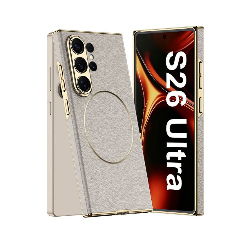 Luxury Electroplated Leather Case with MagSafe