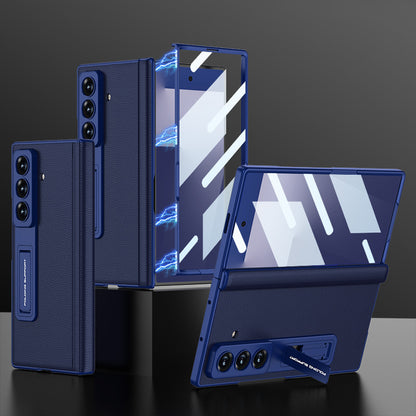 Electroplated Bracket All-Inclusive Hinge Leather Case