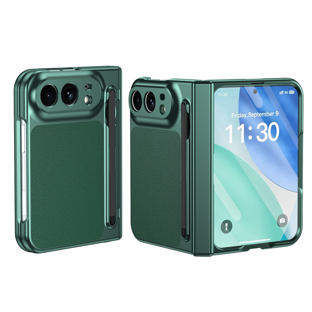 Premium Leather Texture Foldable Case with Pen Slot