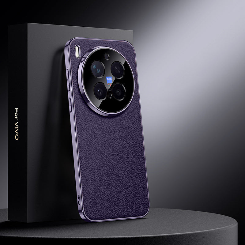 Electroplated Genuine Leather Pebbled Case