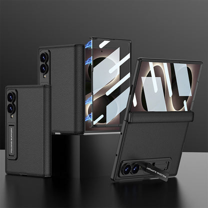 Electroplated Bracket All-Inclusive Hinge Leather Case