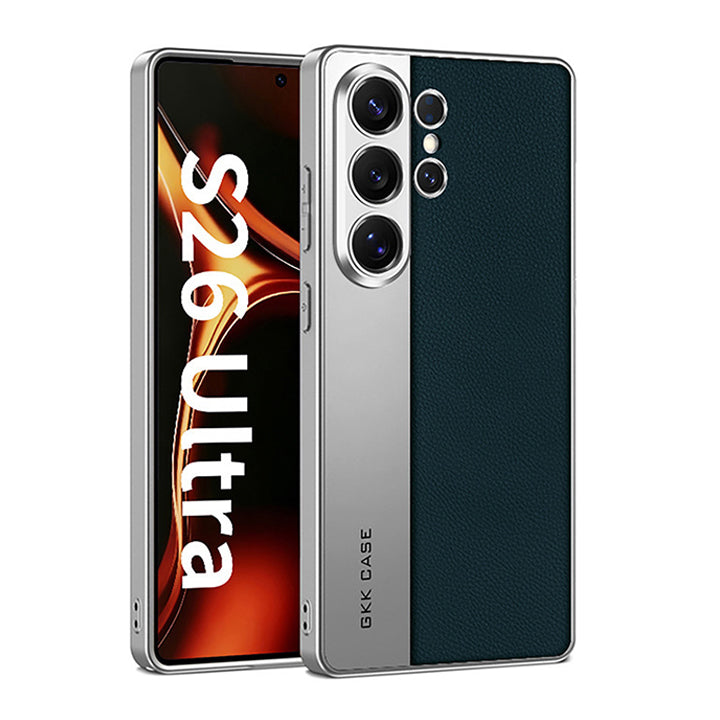 Cool Electroplated Leather Spliced Case