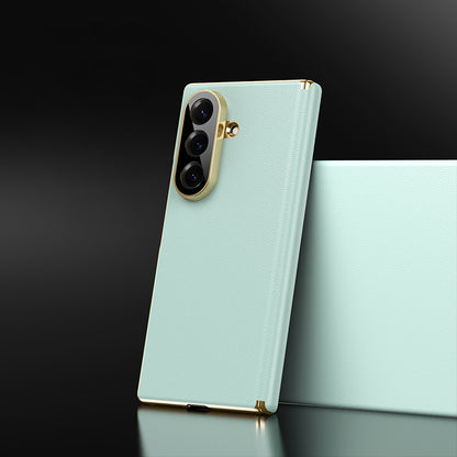 Full-Coverage Hinged Protective Electroplated Leather Case