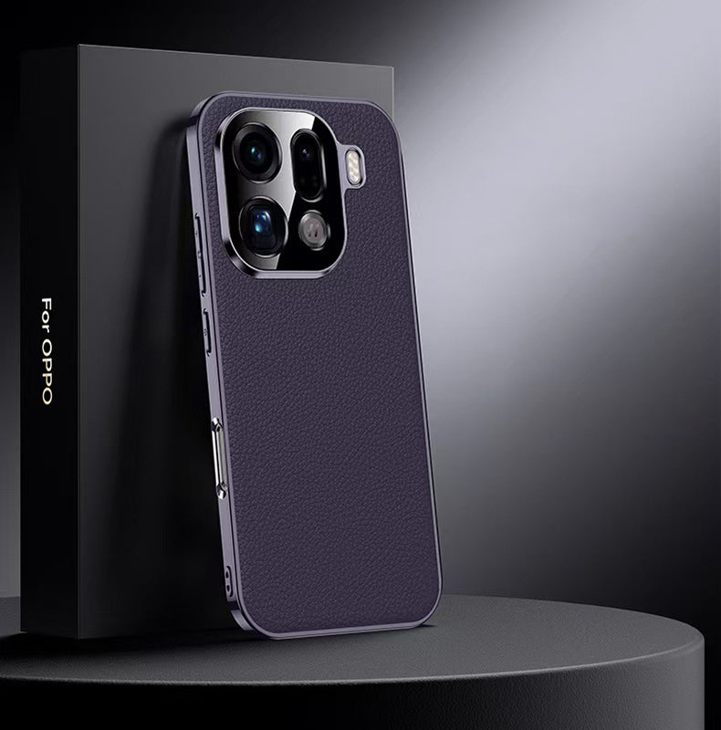 Electroplated Genuine Leather Pebbled Case