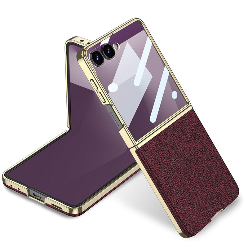 Electroplated Gold-Edged Leather Case