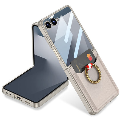 Card Holder Leather Case with Ring Holder