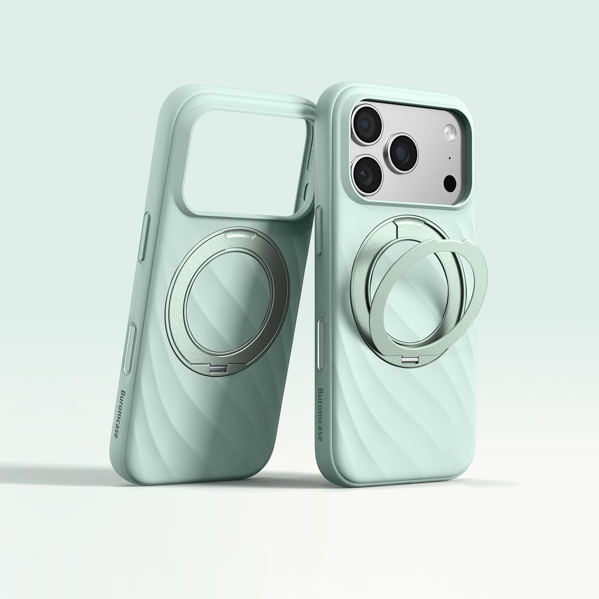 Ripple Texture Magsafe Case with Ring Kickstand