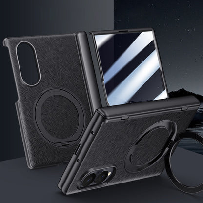 Premium Leather Cover with Magnetic Ring Kickstand