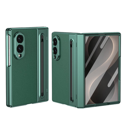 Premium Leather Texture Foldable Case with Pen Slot
