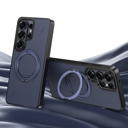 Rotating Ring Leather Case with MagSafe