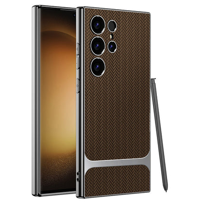 Braided Electroplated Business Leather Case