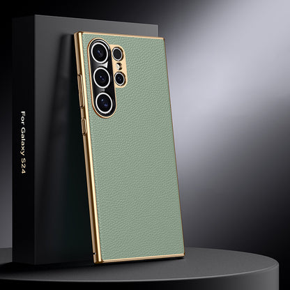 Electroplated Genuine Leather Pebbled Case