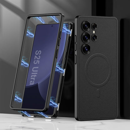 Skin-Feeling Magnetic Frame Leather Case with MagSafe