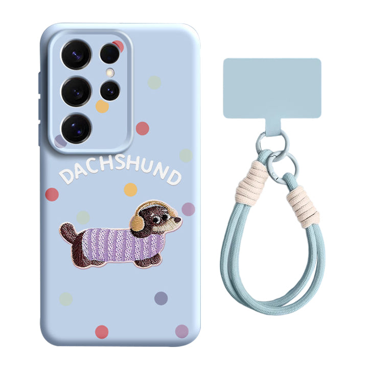 Dachshund Liquid Silicone Lanyard Case
