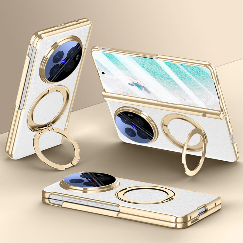 Kickstand All-Inclusive Hinge Leather Case