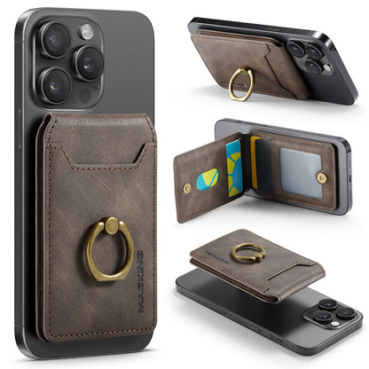 Vintage Leather MagSafe Magnetic Card Wallet