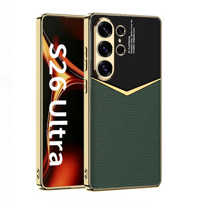 Fashionable Electroplated Stitching Leather Case