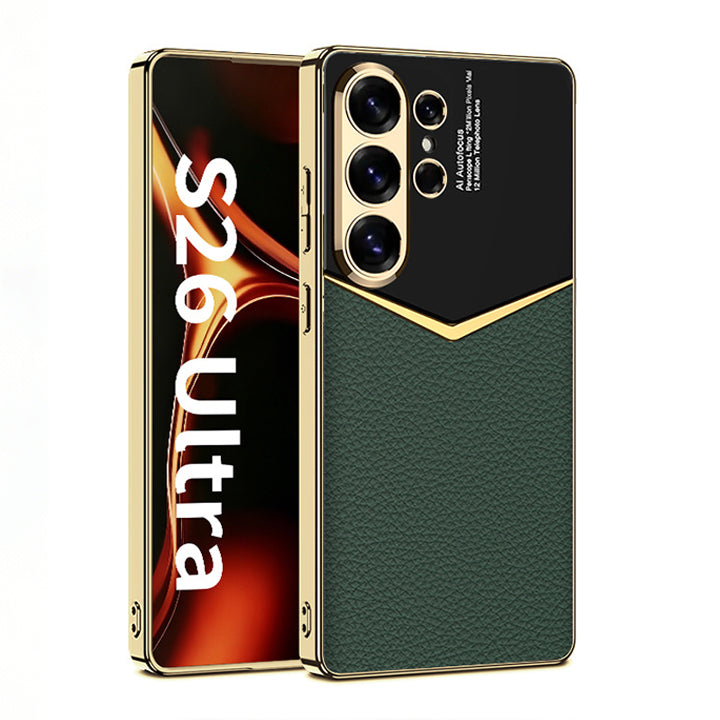 Fashionable Electroplated Stitching Leather Case