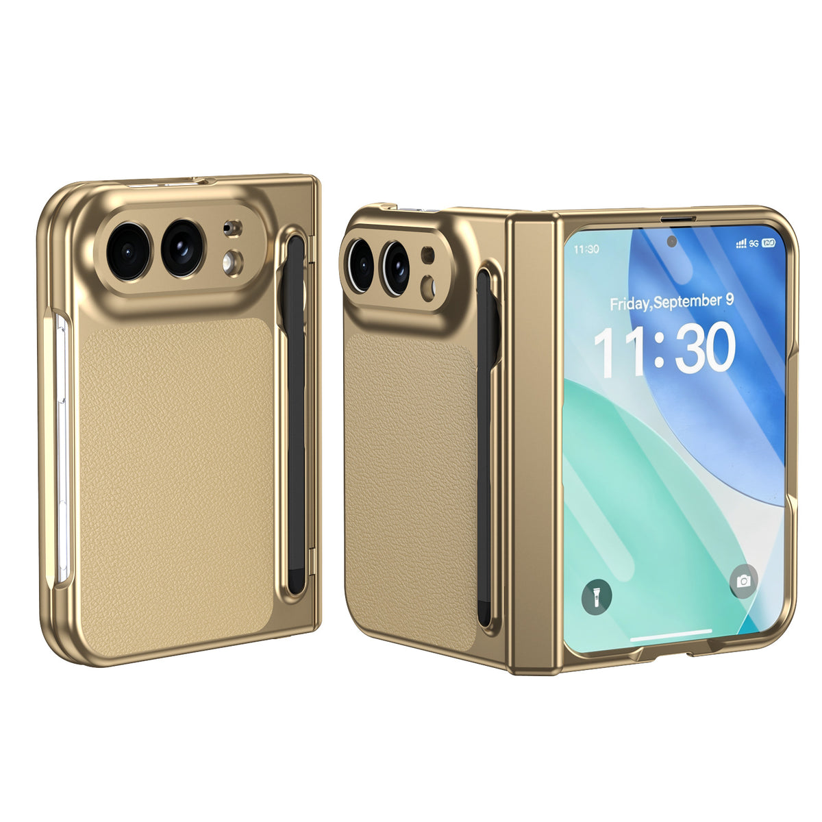 Premium Leather Texture Foldable Case with Pen Slot