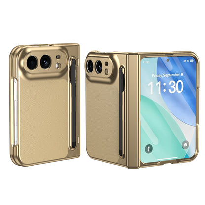 Premium Leather Texture Foldable Case with Pen Slot
