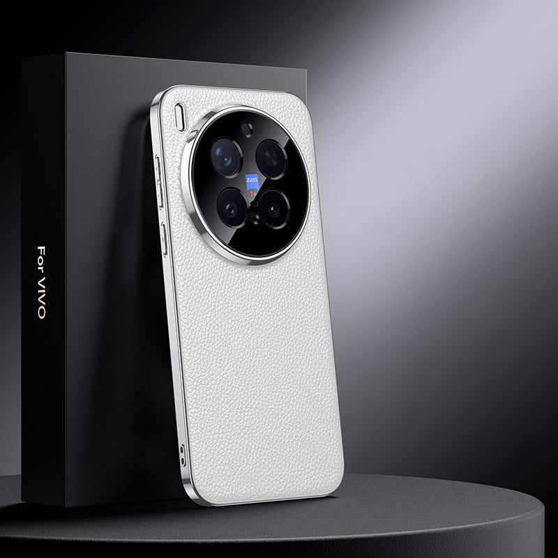 Electroplated Genuine Leather Pebbled Case