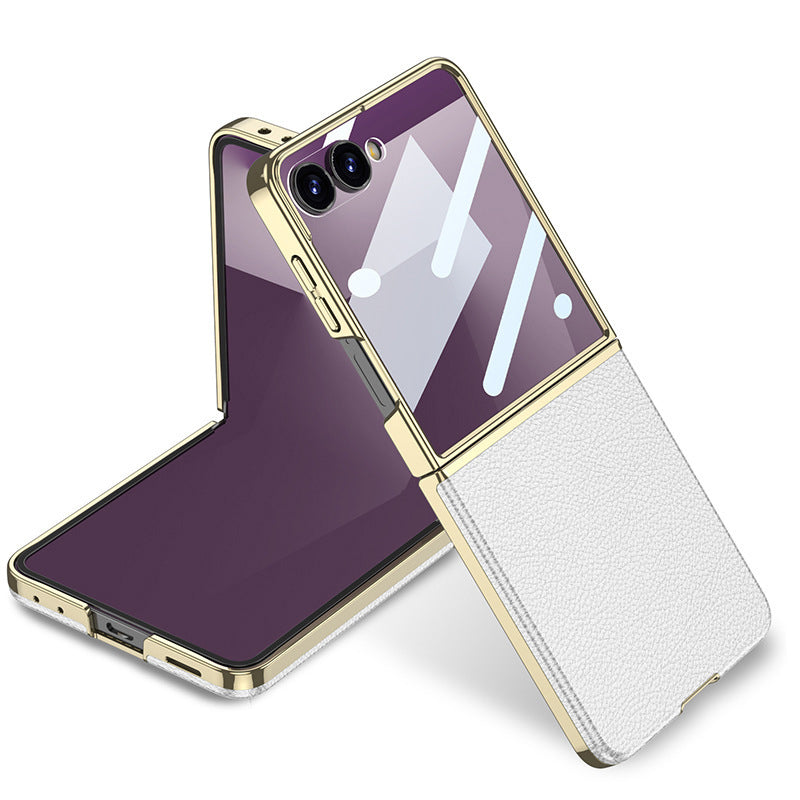 Electroplated Gold-Edged Leather Case