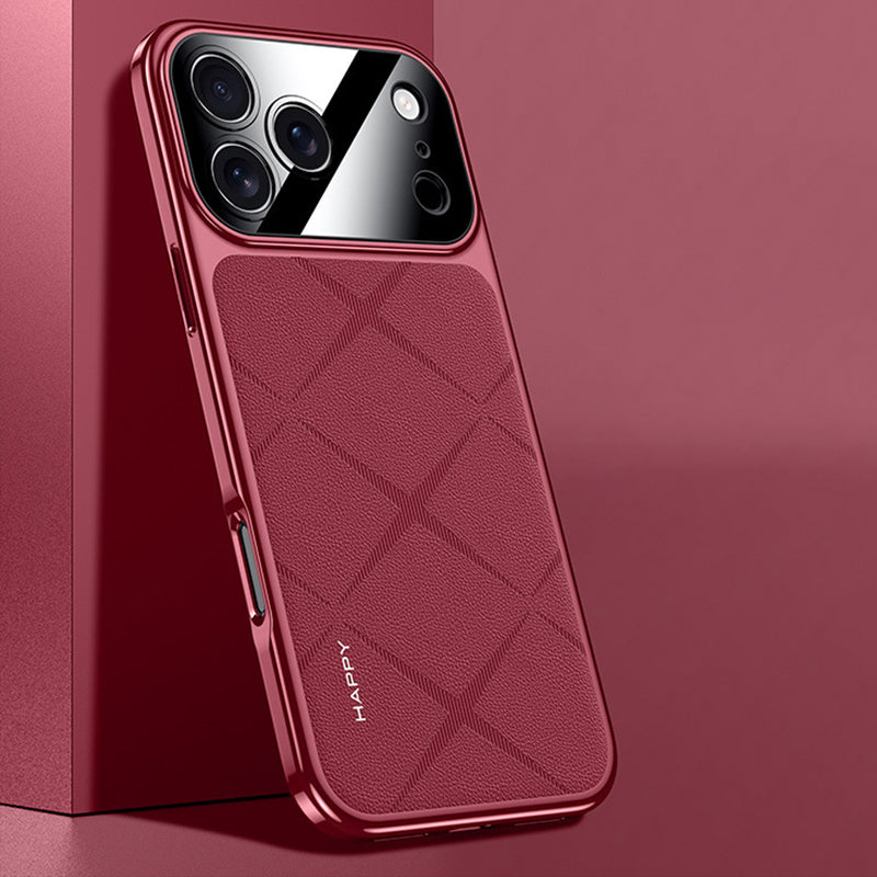 Electroplated Genuine Leather Pebbled Case