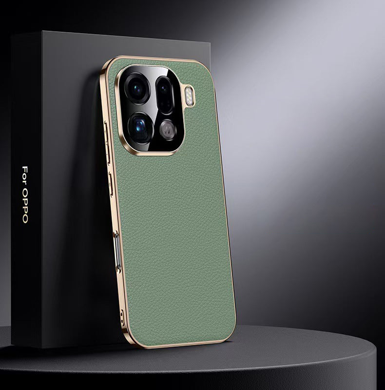 Electroplated Genuine Leather Pebbled Case