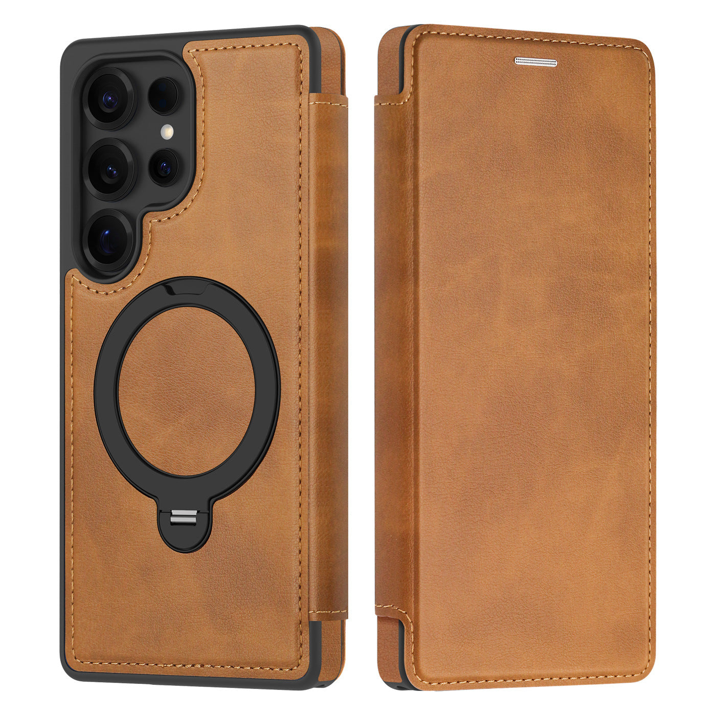 Rotating kickstand Leather Case with MagSafe
