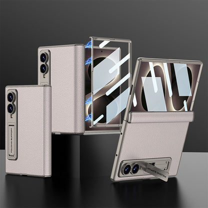 Electroplated Bracket All-Inclusive Hinge Leather Case