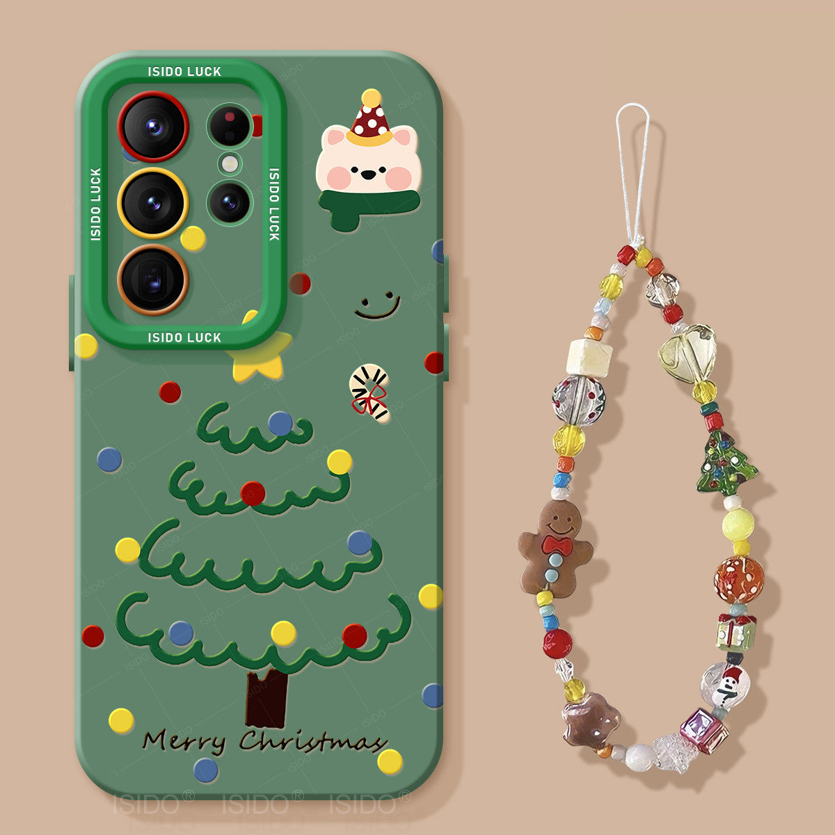 Christmas Tree Liquid Silicone Lanyard Case